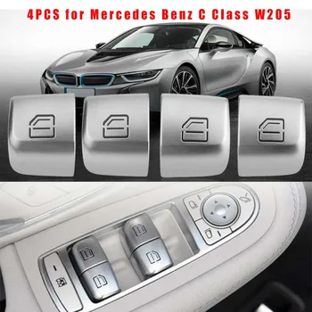 

High Quality Material 4pcs Master Window Switch Repair Button Cap Kit For Mercedes Benz C Class W205
