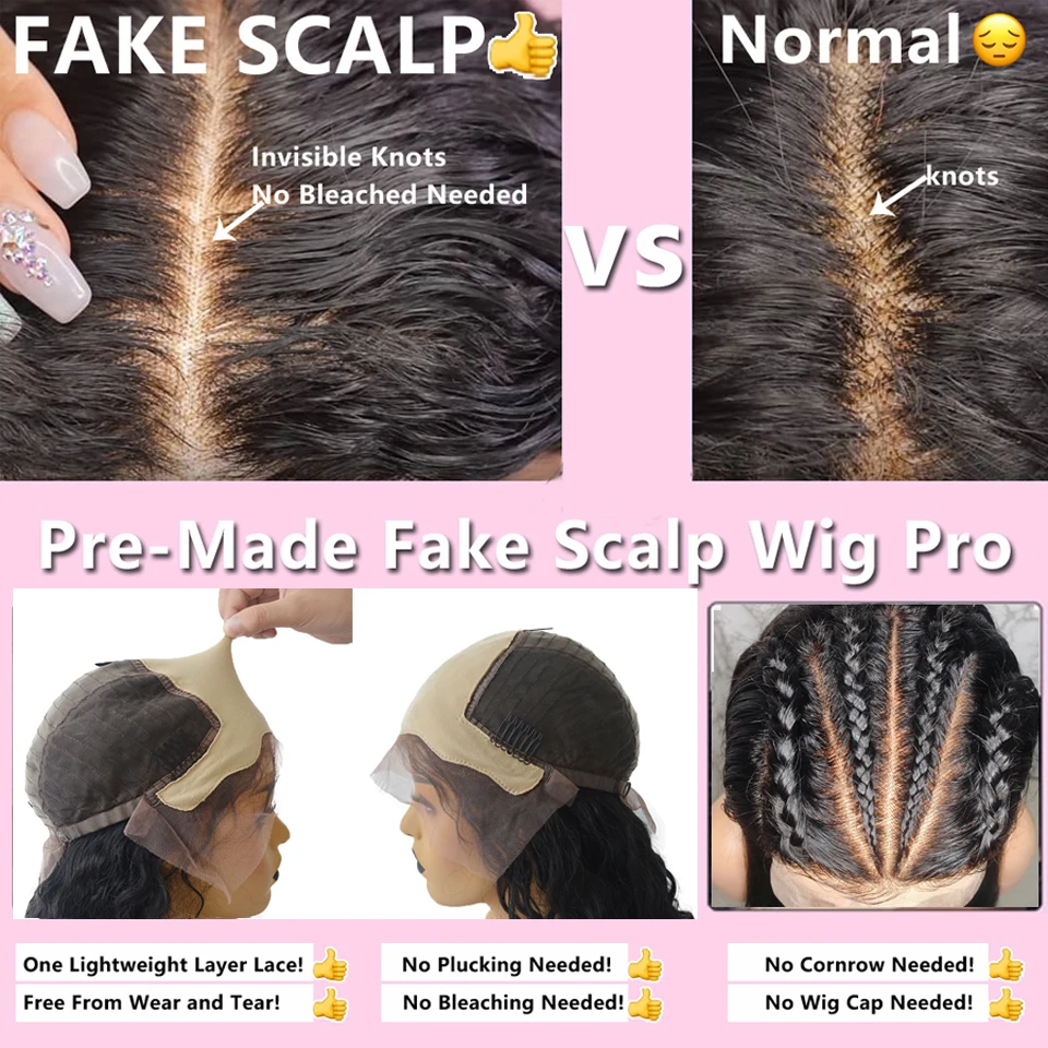 Предварительно сорванные поддельные волосы на голову парик 13x6 глубокая часть тела волна кружева передние человеческие волосы парики для черных женщин перуанские прямые волосы парик