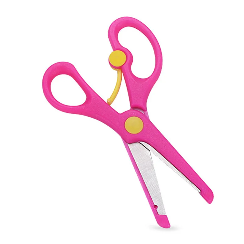 컬러 어린이 플라스틱 둥근 머리 안전 가위, 어린이 종이 커터 도구, 유치원 학생 문구 가위, 파티 선물