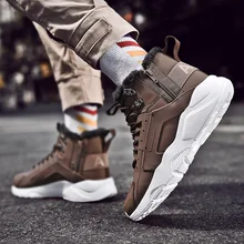 Новинка; модные мужские зимние ботинки; зимние Плюшевые Теплые ботильоны; Мужская Уличная обувь; мужские спортивные кроссовки; теплые прогулочные ботинки; размеры 39-46