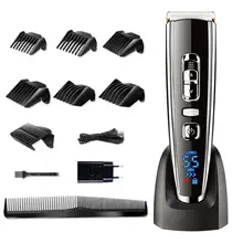 Профессиональная машинка для стрижки волос перезаряжаемая электрическая машинка для стрижки волос для мужчин с керамическим лезвием машинка для стрижки волос с ЖК-дисплеем pivot motor Li-Ion battery