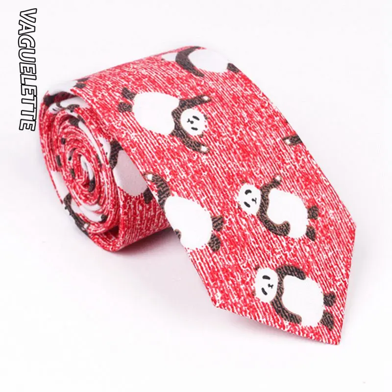 537-B VAGUELETTE Cartoon Animal Pattern Ties For Kids Children's Neckties Panda/Fox Printed Slim Tie Cotton Wedding&Party Accessories - Цвет: 537-B