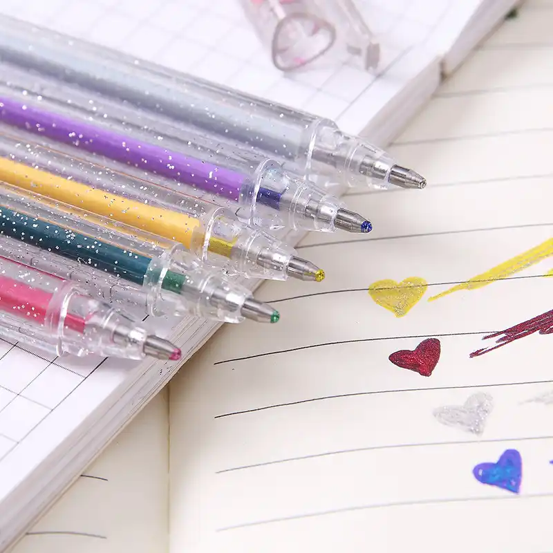 クリエイティブパールグリッターチョークゲルゲルペンフラッシュペン手のアカウントdiy落書きペンゴールドチョークスパークリングかわいい手のアカウントペン Null Aliexpress