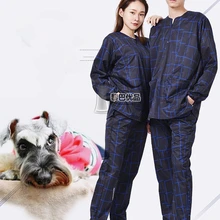 Тип pet Одежда для груминга для ухода за волосами против анти-всплеск воды рабочая одежда, принт с логотипом с одной и той же наполнения ПЭТ мытья собак Одежда