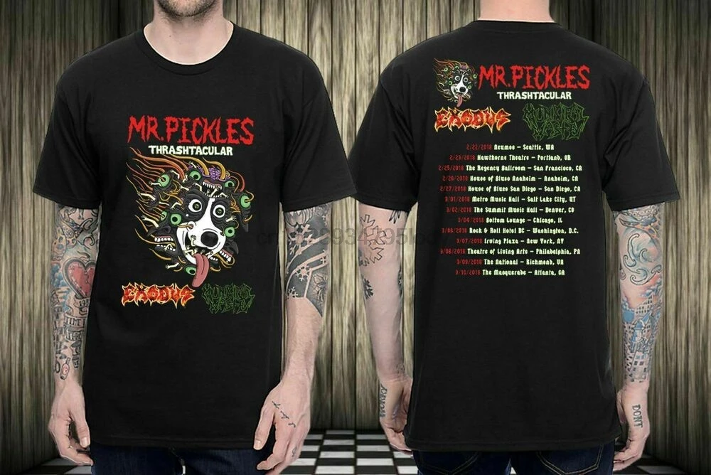 

NEW MR PICKLES THRASHTACULAR EXODUS TOUR 2018 T SHIRT USA SIZE EM31