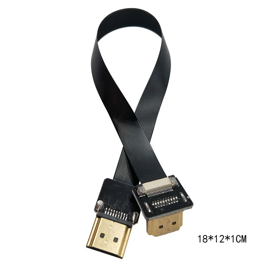 Тонкий FPV HDMI Тип папа вниз под углом 90 градусов HDMI Мужской разъем HDMI FPC Мужской плоский кабель аксессуары для электроники