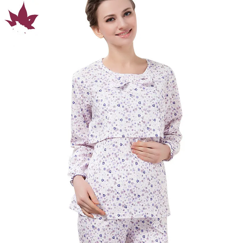 

Fall Nursing Pajamas Winter Maternity Set Clothes Nursing Sleepwear Maternity Nightgown Breastfeeding Pajamas Sleeping Clothes