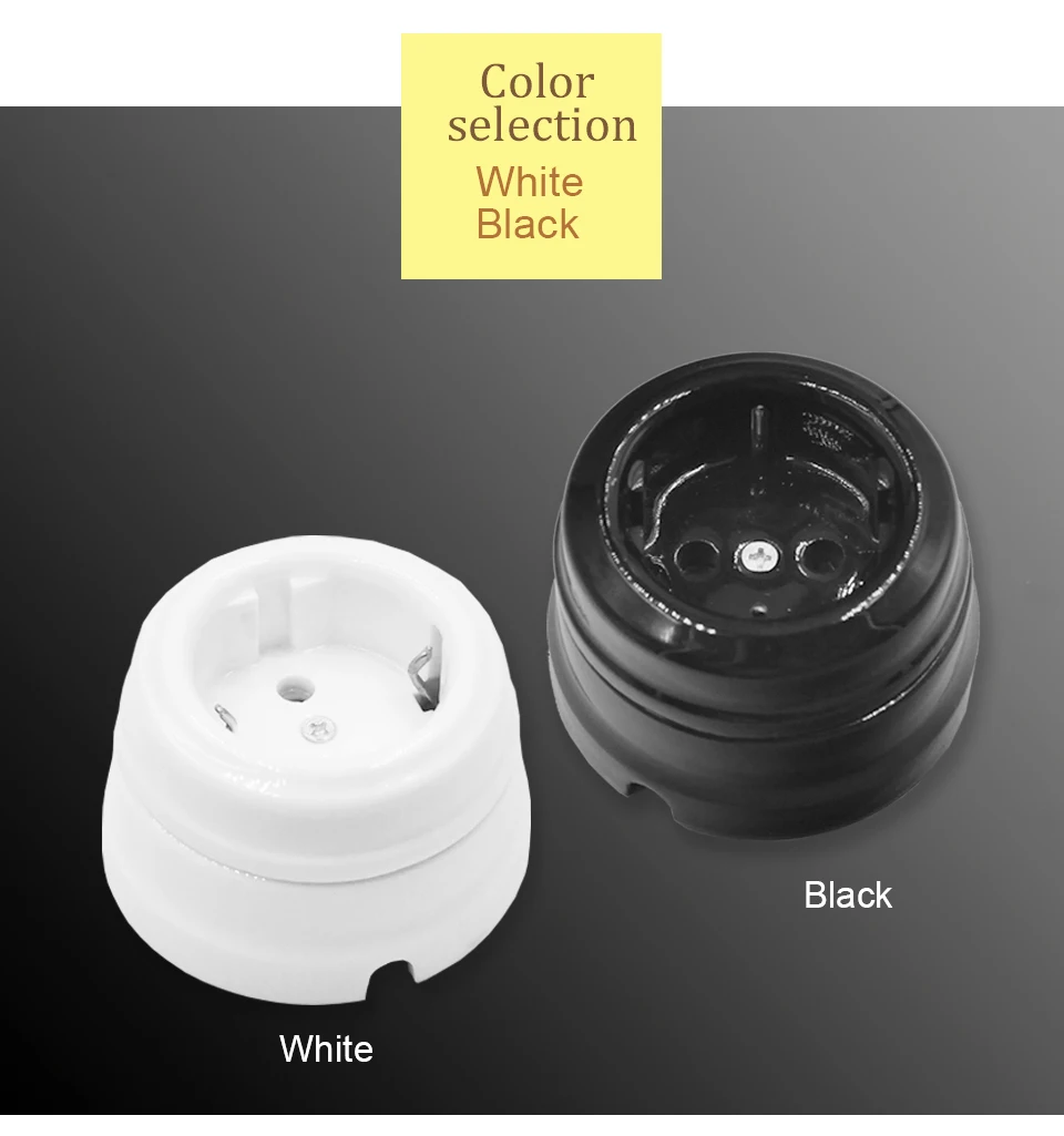 conjunto de melhoria da casa europeia interruptor de botão de cerâmica tomada ue interruptor de lâmpada de parede
