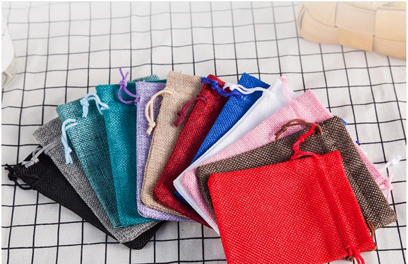 

Handmade Cotton Linen Storage Package Bag Drawstring Bag Small Coin Purse Travel Women Small Cloth Bag Christmas Gift pouch