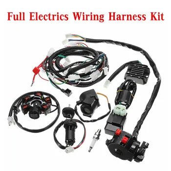 

Full Electrics Wiring Harness Loom CDI Coil For GY6 150CC ATV Quad Buggy Go Kart With Rectifier+ Solenoid Relay+ Ignition Switch