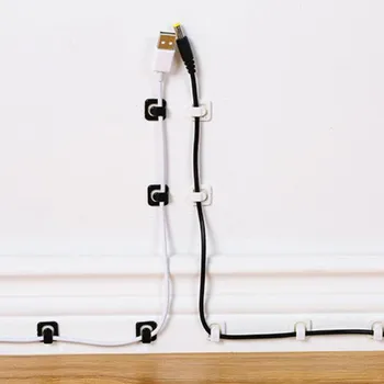 

Hot Mini wire cable organizer Computer Data Cable Clips Fixer Line Organizers Cord Tie Clamps Adhesive Fastener storage buckle