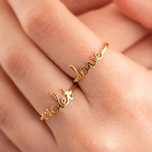 Womens Script Name Ring – Ari&Lia