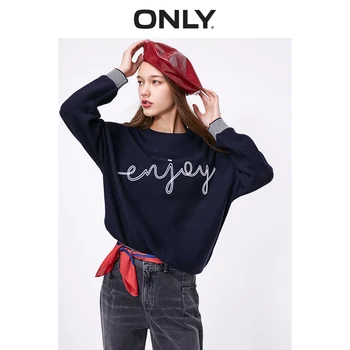 

ONLY Autumn Winter Women's Loose Fit Letter Print Pullover Knit | 119124515
