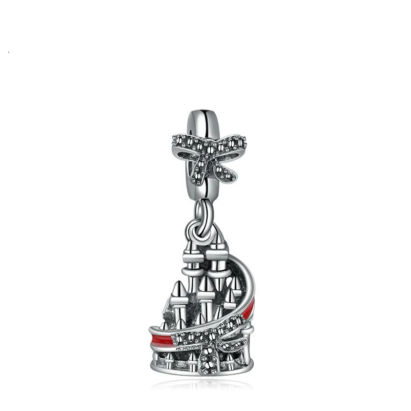 5PCS-Genuine-Lovely-Red-Enamel-Cartoon-Castle-Charms-Fit-Original-Silver-Plated-Snake-Bracelets-Necklaces-For