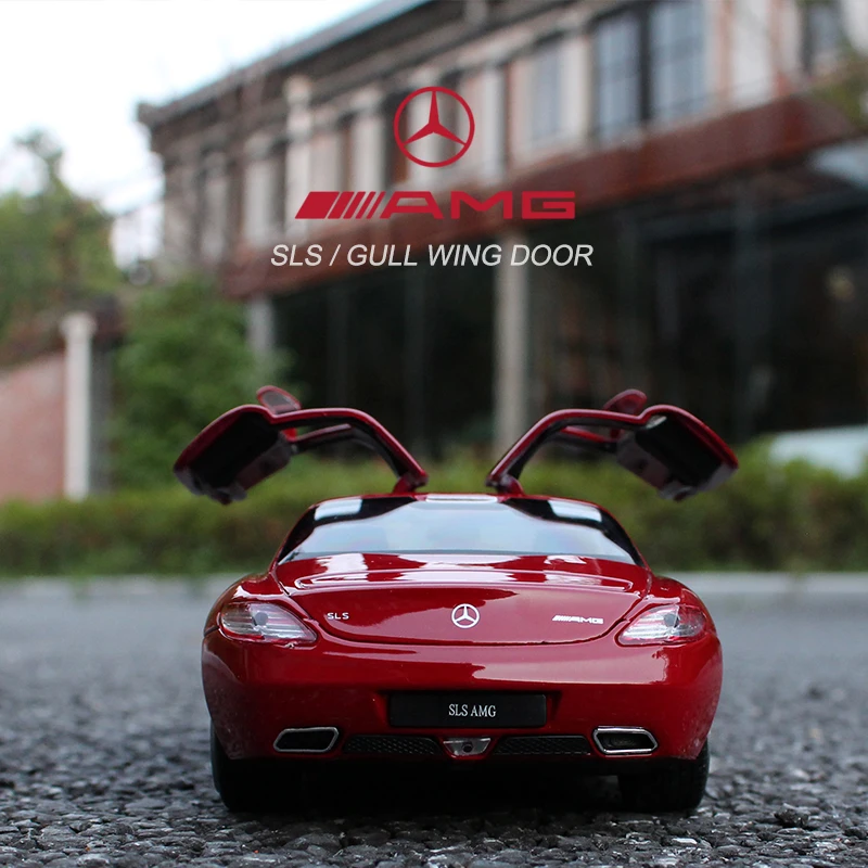 Модель спортивного автомобиля WELLY 1:24 Mercedes Benz SLS AMG модель из сплава декоративная