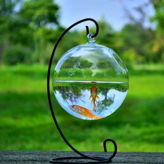 Fish Bowl,Transparent Spherical Glass Handmade Fish Tank Round