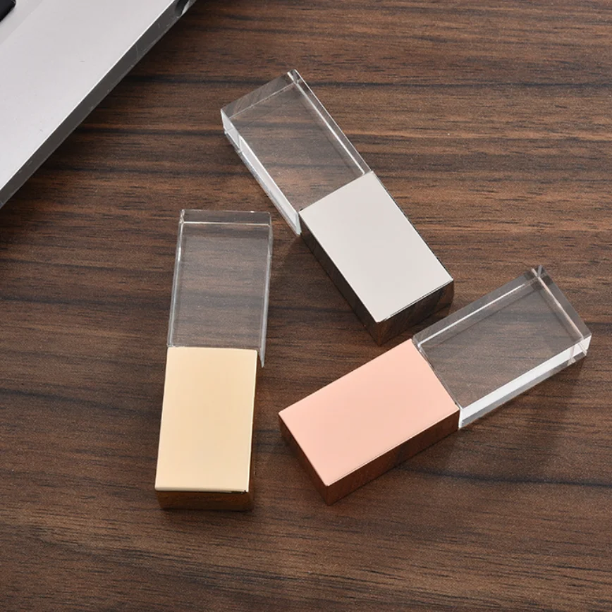 Металлическими элементами и стразами изготовленным на заказ логосом 3. 0 USB и изготовленным на заказ логосом металла прозрачные подарочные Серебряная коробка