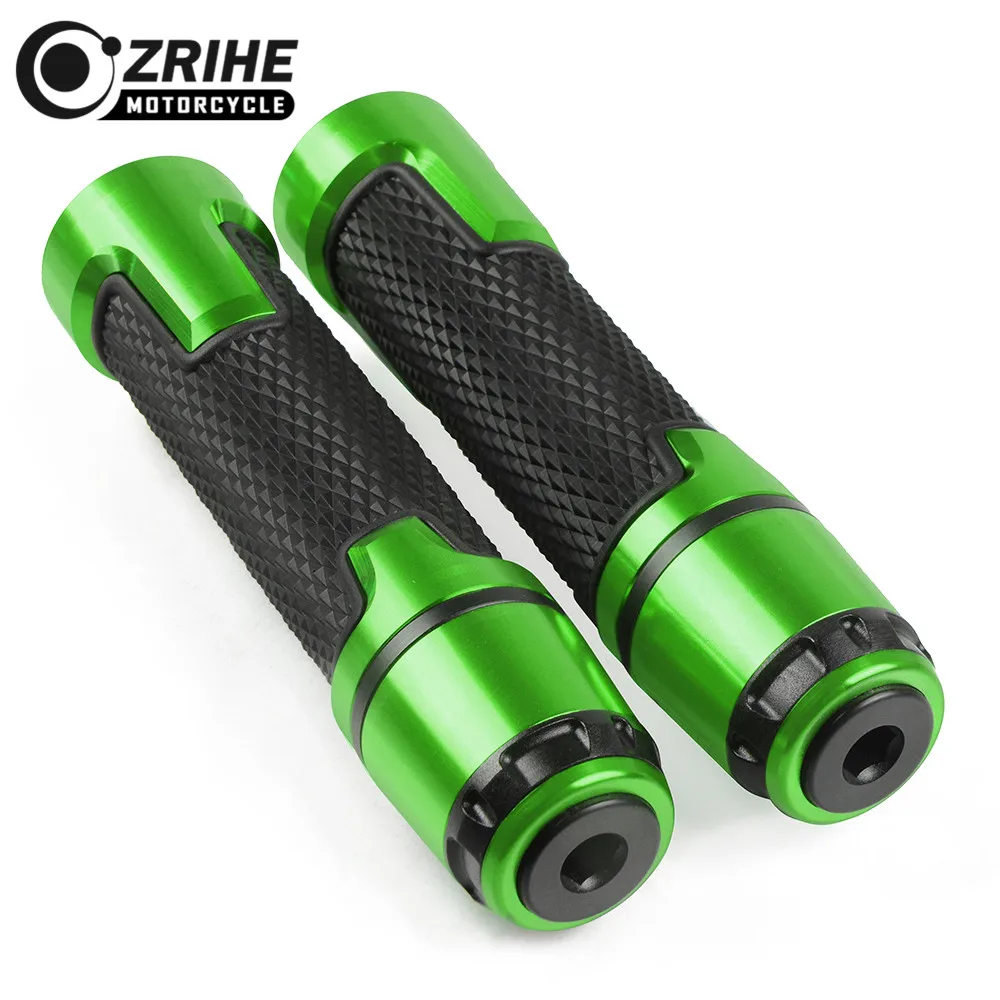 ZRIHE 7/" 22 мм Универсальный руль мотоцикла ручки рукоятка мотоцикла для kawasaki GPZ500S/EX500R 1990-2009 ZRX1200 - Цвет: Green
