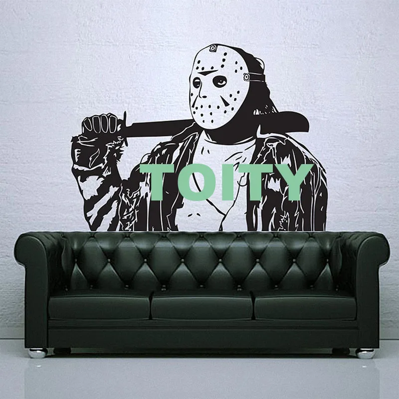 H57cm x W77cm Freddy Krueger стикер на стену Jason Voorhees виниловая наклейка Майкл Майерс Leatherface Hellraiser Pinhead фильм ужасов маньяки плакат - Цвет: H57cm x W77cm