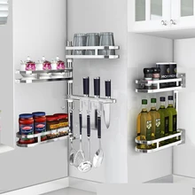 Кухонный органайзер для хранения, настенная полка, дырокол, нержавеющая сталь, стойка для кухни ванной комнаты, полки для хранения