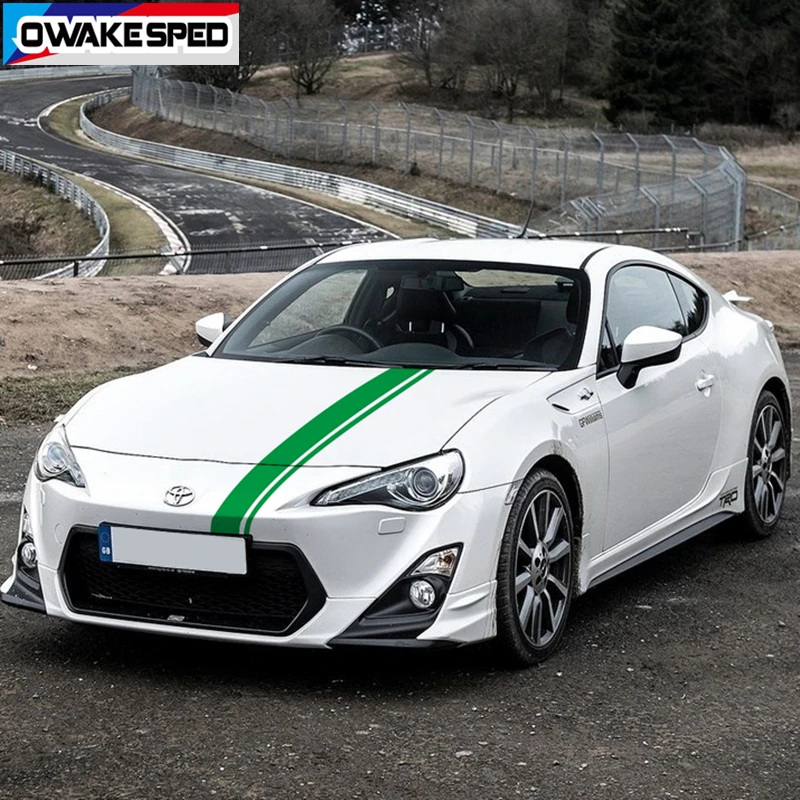 Car Hood Bonnet Sticker Auto Engine Cover Decor Vinyl Decals Exterior Accessories For Toyota-86 GT Racing Sport Stripes (2)