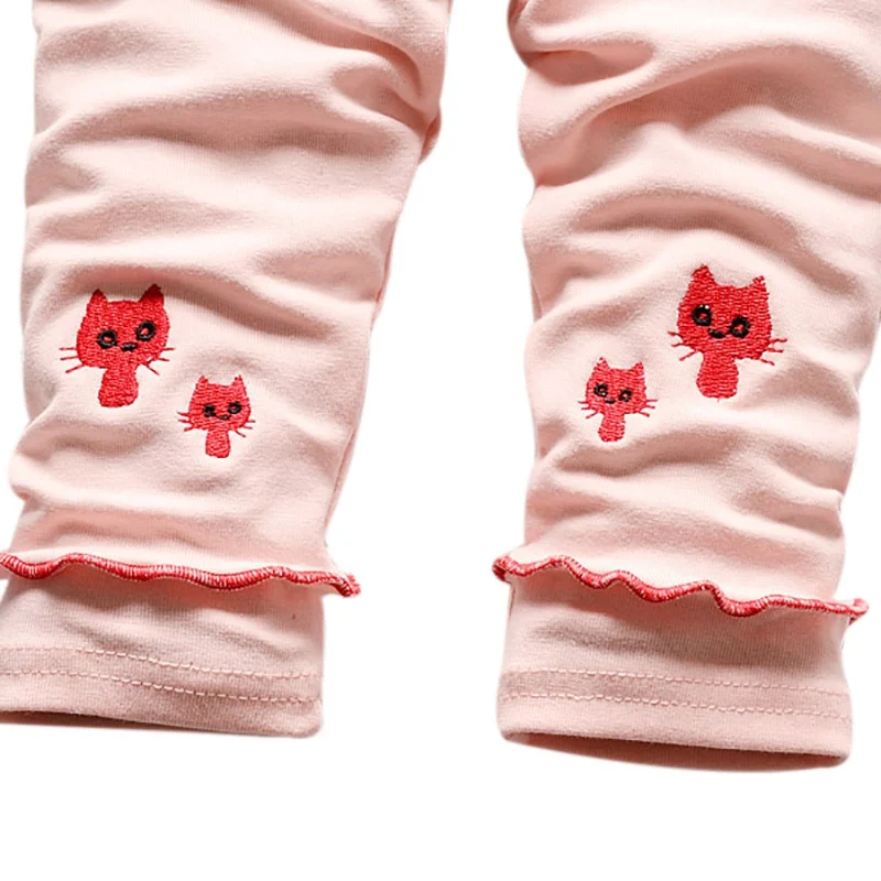 Одежда для маленьких девочек с рисунком животных; осенние штаны для новорожденных девочек; хлопковые леггинсы с эластичной резинкой на талии