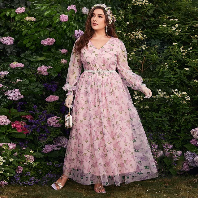 Roken Evan Plus Size Autumn New Abaya For Party Ankle Length Pink mesh Turkey Arabic Jalabiya Islamic Ethnic Robe 2021 Eid New 3