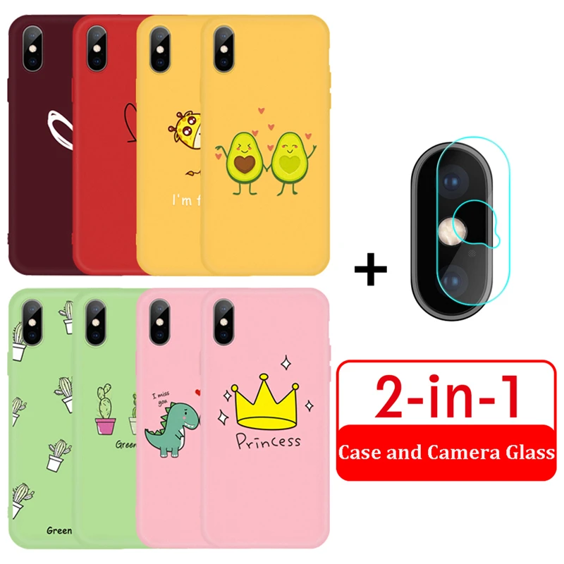 

Gertong Couple Pattern Bag Cases For iPhone 7 8 Plus X 10 Case on the For iPhone XS XR XS MAX Soft Cover With Camera Lens Film