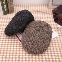 1 шт. шерстяная шляпа 6 цветов Теплые осенние зимние шерстяные шляпы мужские серые плоские шапки с узором в елочку Мягкие Шапки Newsboy удобные Размер M L