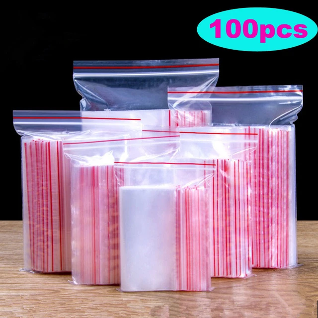 Extra Heavy-Duty Various Sizes Reclosable Plastic Packaging Bags Zip Lock  Poly bags Zipper Clear Storage bags(pack of 100Pcs) - AliExpress