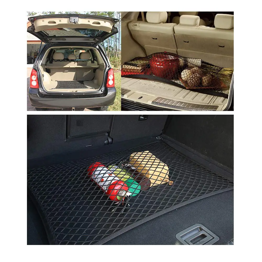 Moqiu салона сетки 40/50/60/80*25 см багажник автомобиля сумка для хранения на заднее сиденье эластичная сетка стайлинга автомобилей карманные часы клетка