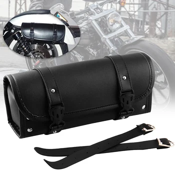 

Gloves Motorcycle Bag Bottle Roll Handle Bar Storage Waterproof PU Leather Sunglasses Front Fork Quick Install Hairbrush