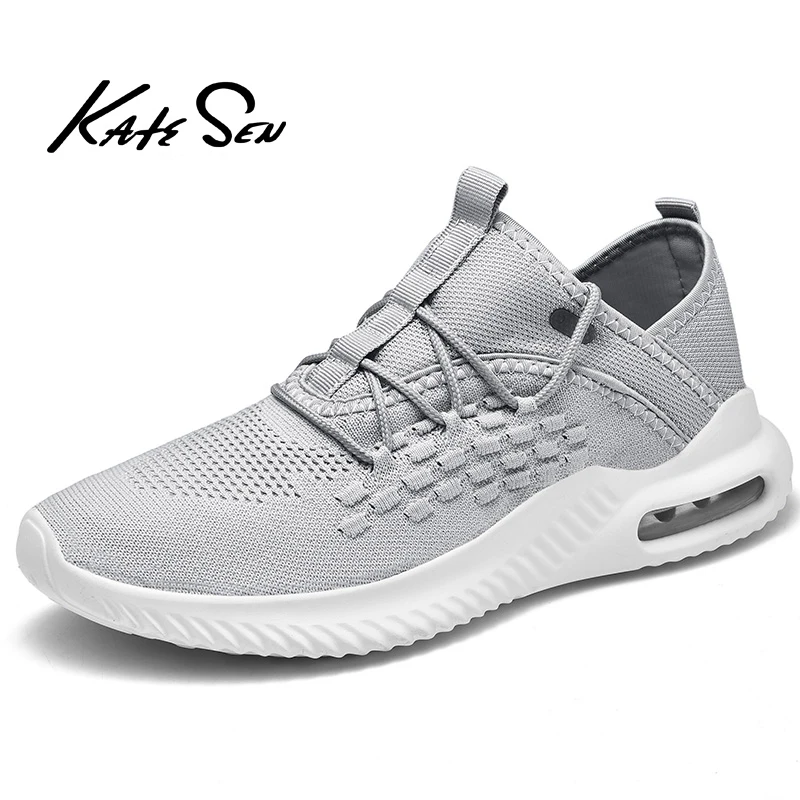 

KATESEN summer men sneakers Flyknit breathable casual shoes lightweight non-slip Tenis Masculino Outdoor Walkng Jogging Shoes