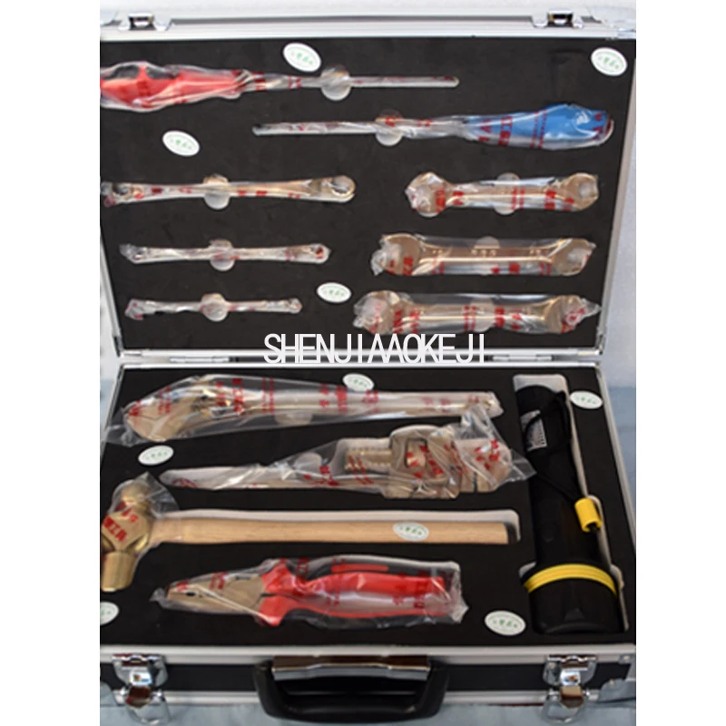 

13Pcs/set Explosion-proof Combination Kit Oil Depot Gas Station Dedicated Maintenance Tool Handmade Metal Toolbox Hardware Tools