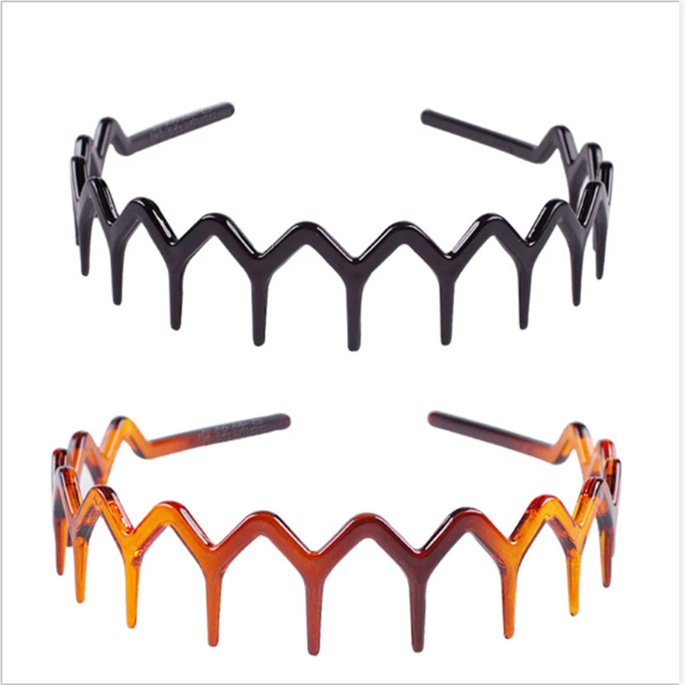  6 Colors Zigzag Shark Tooth Hair Comb Headbands