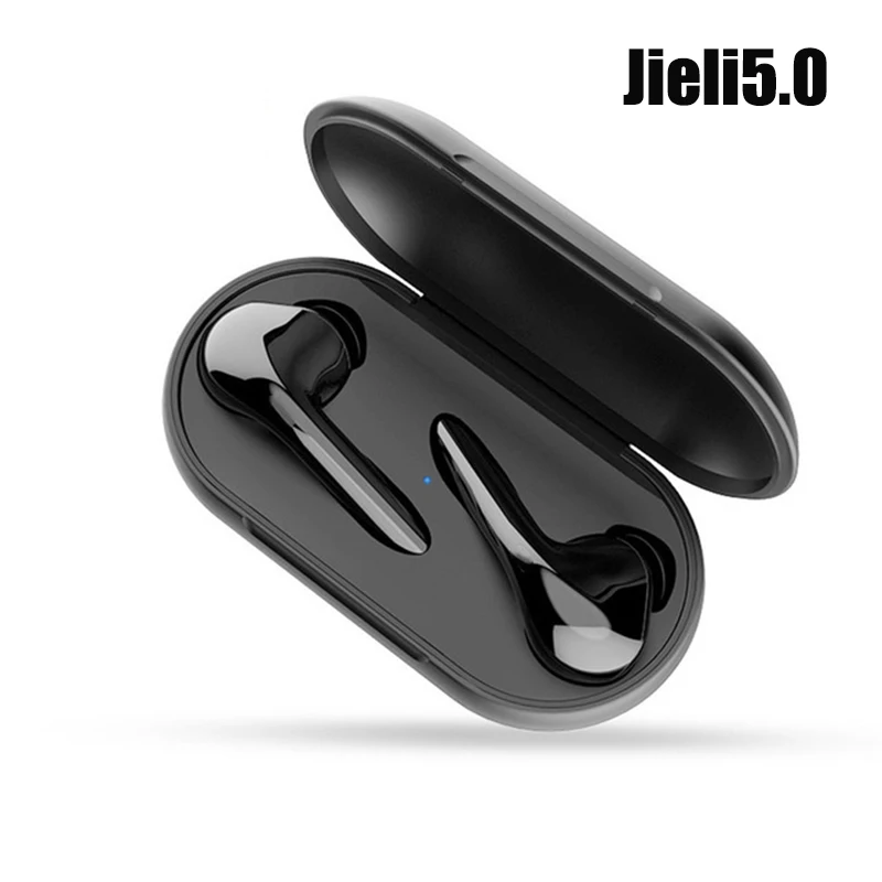 5,0 TWS беспроводные наушники 6D Touch стерео bluetooth наушники гарнитура Hifi спортивные наушники с микрофоном зарядная коробка для IOS Android - Цвет: Black(Jieli5.0)