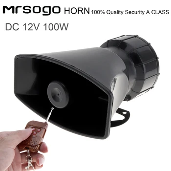 

12V 100W 7 Sounds Loud Car Warning Alarm Police Fire Siren Horn Speaker with Remote Controller