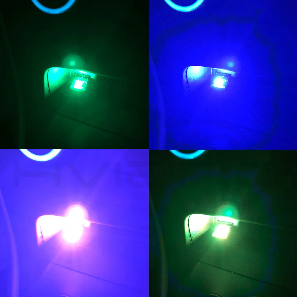 Hviero Car USB LED Music Playing Dimmable Light Atmospher Decorative Lamp Emergency Lighting Portable Plug and Play RGB Voice Activated