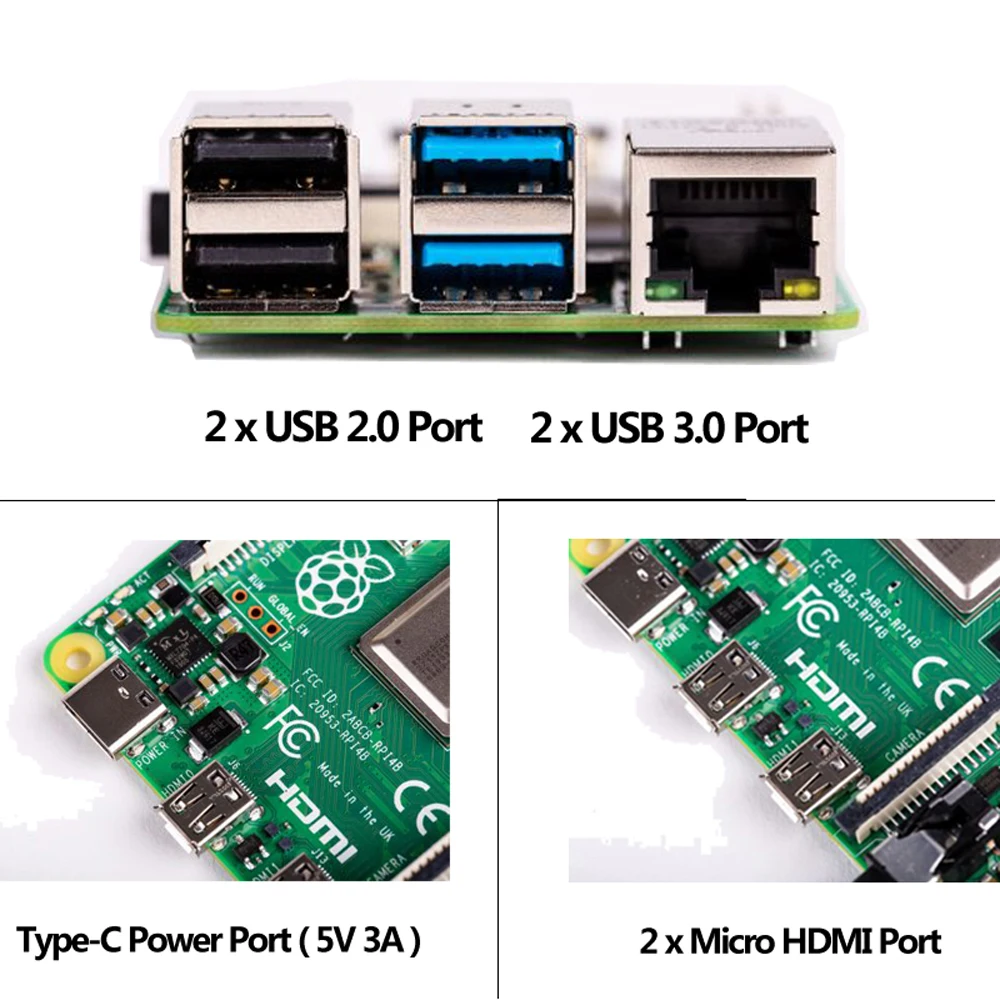 Raspberry Pi 4 Model B 1G 2G 4G RAM 4 Core 2.4G&5G WiFi Bluetooth 5.0 4K Micro HDMI RPI 4B better than Raspberry Pi 3 3B Plus