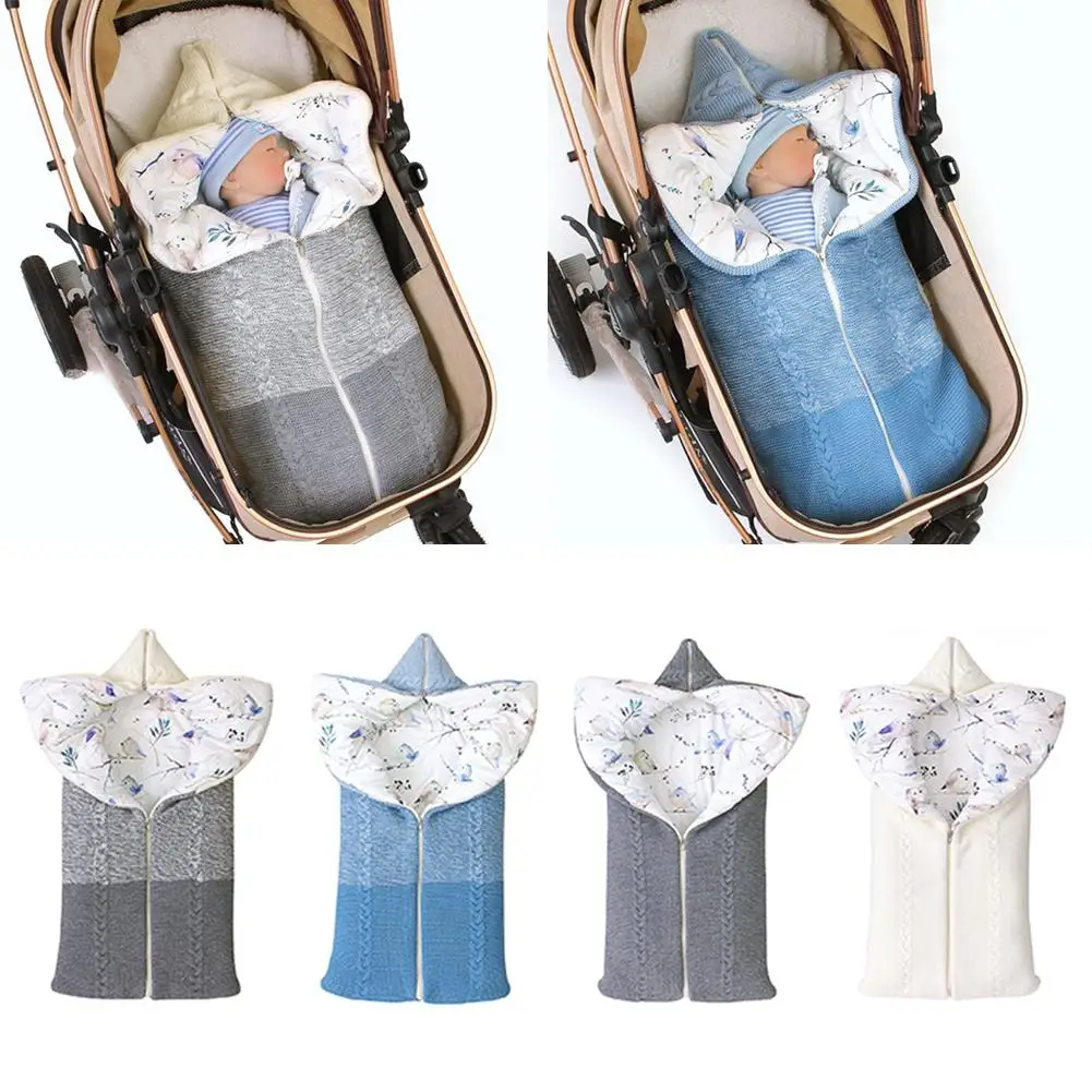 

Baby Swaddle Blanket Stroller Wrap Soft Thick Warm Blanket Newborn Sleeping Bag Cart Accessaries Sleeping Blanket In Stock