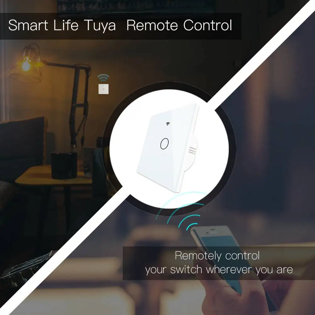 ЕС 10A WI-FI RF433 умный переключатель дистанционного Управление дома настенный сенсорный выключатель 1/2/3 Тип закаленное Стекло приложение пульт дистанционного управления работает с Amazon Alexa