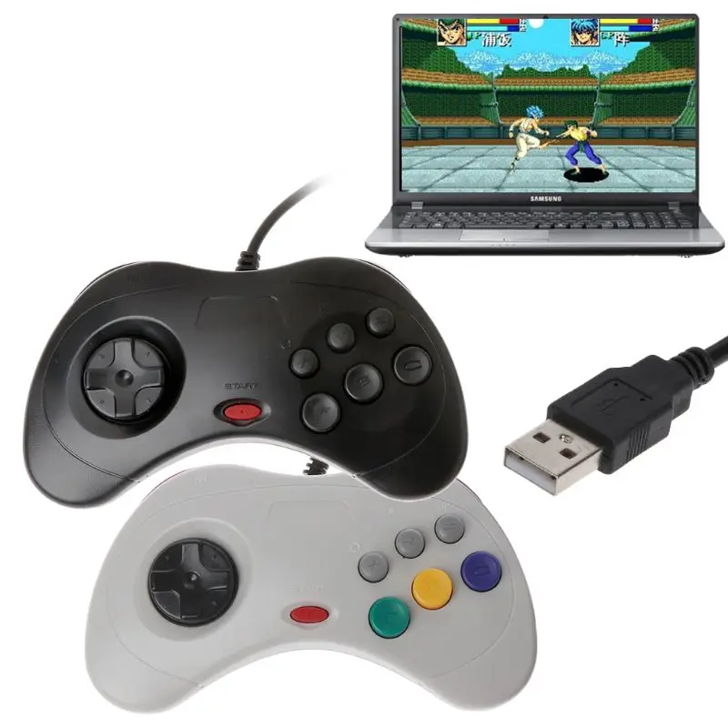 

1PC USB Classic Gamepad Controller Wired Game Controller Joypad for Sega Saturn PC