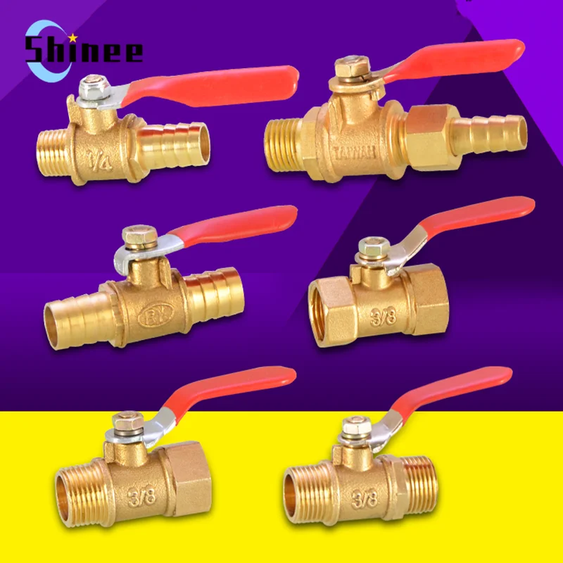 Brass Water Oil Air Gas Fuel Line Shutoff Ball Valve Pipe Fittings