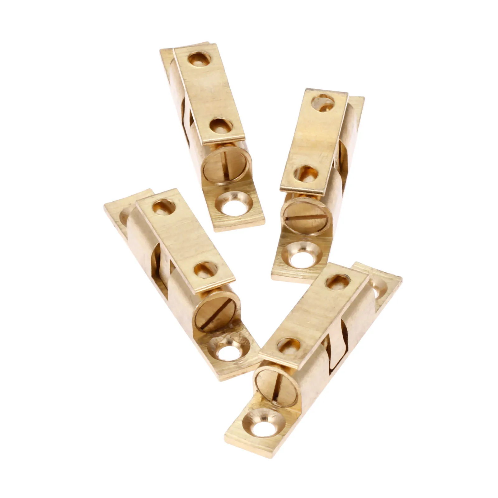 4pcs Brass Tone Drawer Cabinet Door Latch Clip Lock Durable Ball Touch Catches 50mm Pure Copper Double Ball Latch Clip Lock