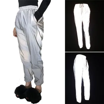 

Women Flash Pants Hip-Hop Jogging Sport Cycling Reflective Streetwear Trousers