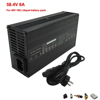 

360W 48V 6A LiFePO4 Charger Output 58.4V 6A Charger Used for 51.2V 16S 20Ah 30Ah 40Ah 50Ah 80Ah LFP LiFePO4 battery pack