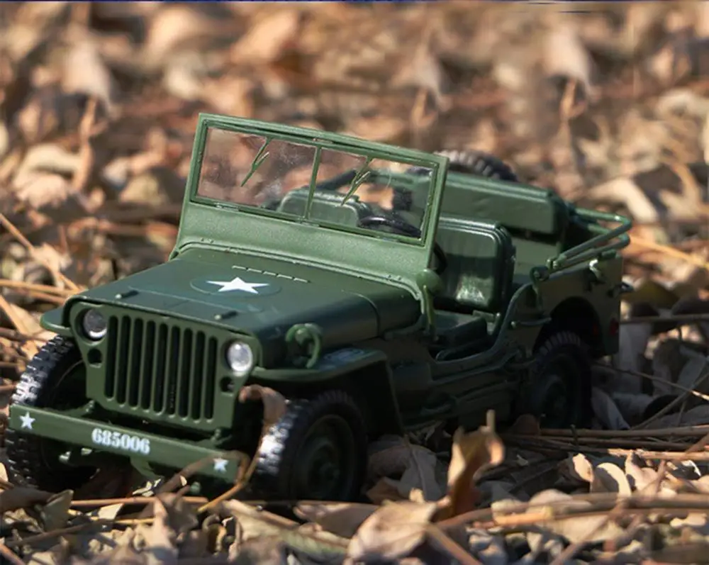 1:18 Тактическая Военная Модель цинковый сплав джипы старая мировая война военные