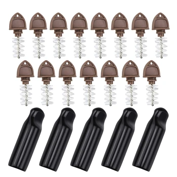 

ABSS-15 Pcs Beer Tap Clean Plug Brush and 5 Pcs Beer Tap Cover Draft Faucet Keg Caps Tap Soother