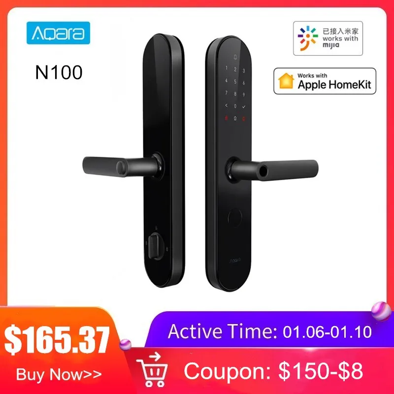 NEW Aqara N100 Smart Door Lock Fingerprint Bluetooth Password NFC Unlock Works with Mijia HomeKit Smart Linkage with Doorbell NEW Aqara N100 Smart Door Lock Fingerprint Bluetooth Password NFC Unlock Works with Mijia HomeKit Smart Linkage with Doorbell