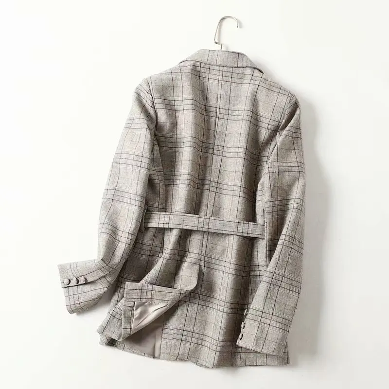 

Wb39 WOMEN'S Dress Autumn Clothing New Products Slim Fit Versatile Elegant Commuting Lace-up Waist Hugging Fold-down Collar Casu